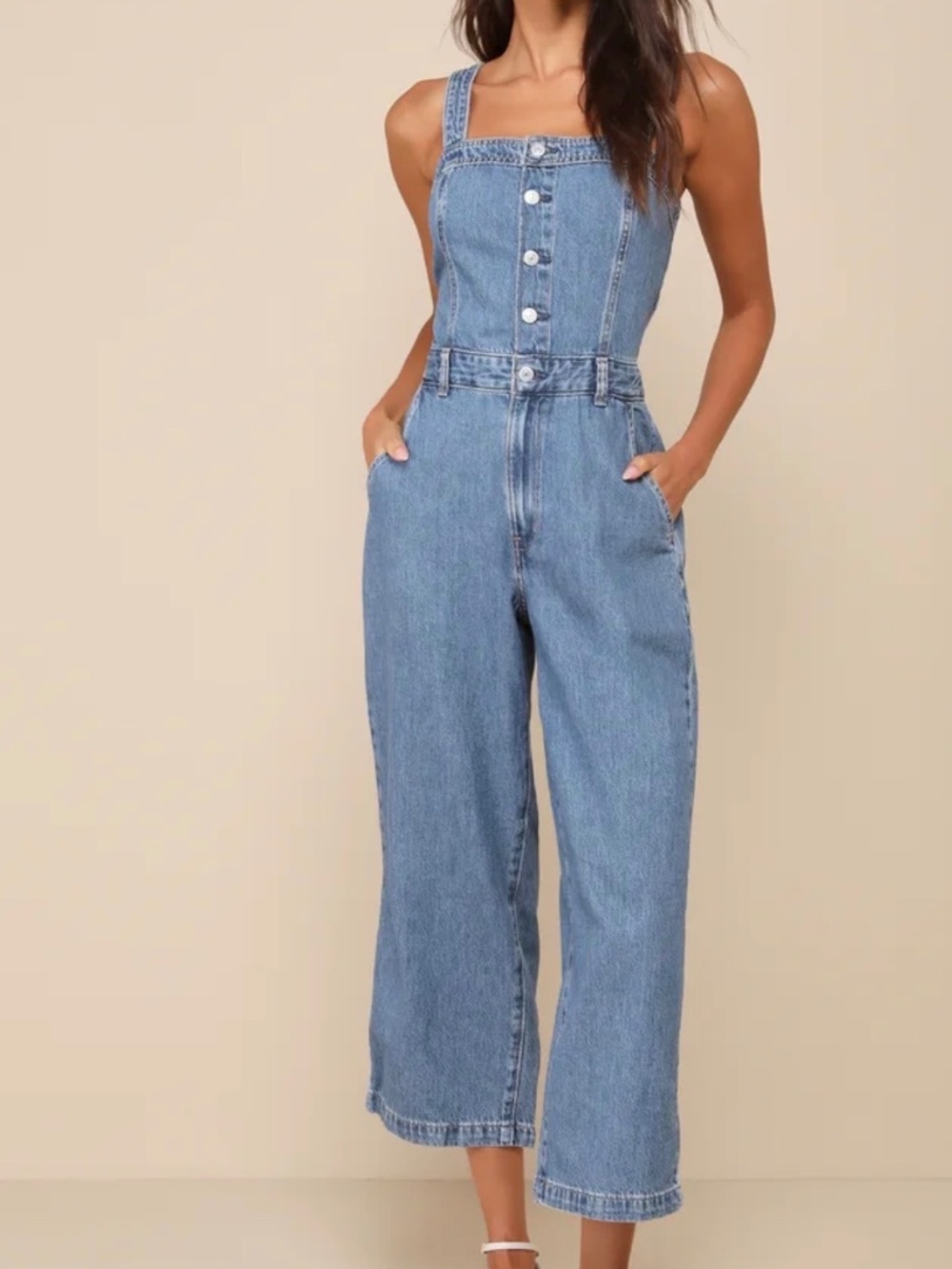 Levi's Drea Sleeveless Ankle Denim Jumpsuit/Overalls